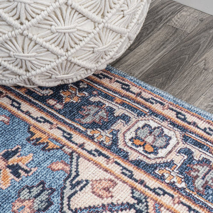 Cirali Ornate Large Medallion Machine-Washable Runner Rug