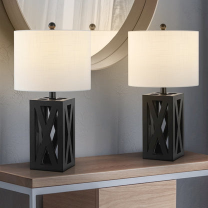 Stewart Farmhouse Wood Led Table Lamp