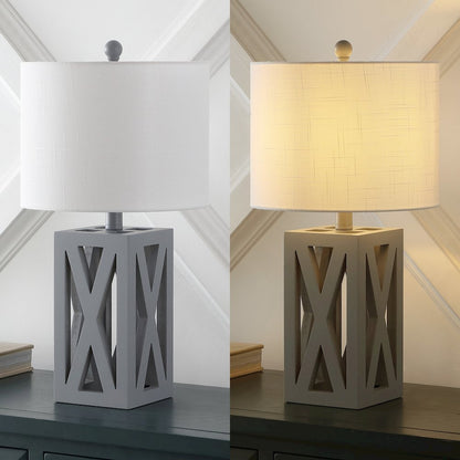 Stewart Farmhouse Wood Led Table Lamp