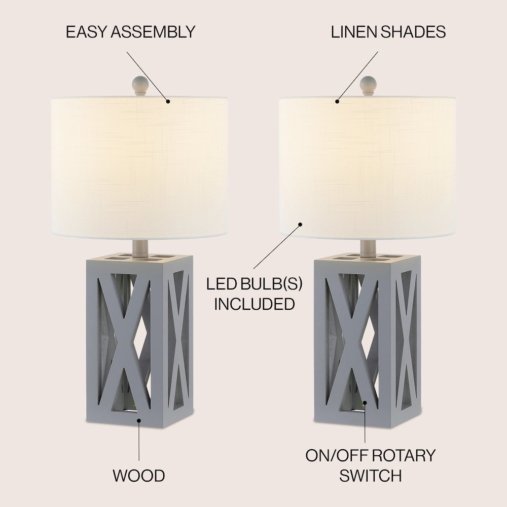 Stewart Farmhouse Wood Led Table Lamp
