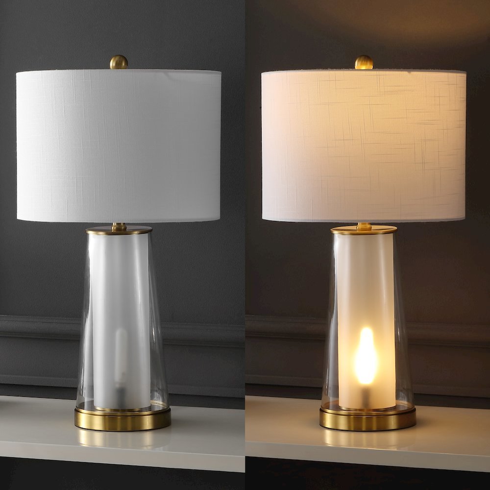 Tryon Modern Minimalist Glass/Iron Nightlight Led Table Lamp