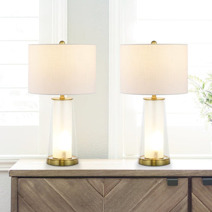Tryon Modern Minimalist Glass/Iron Nightlight Led Table Lamp