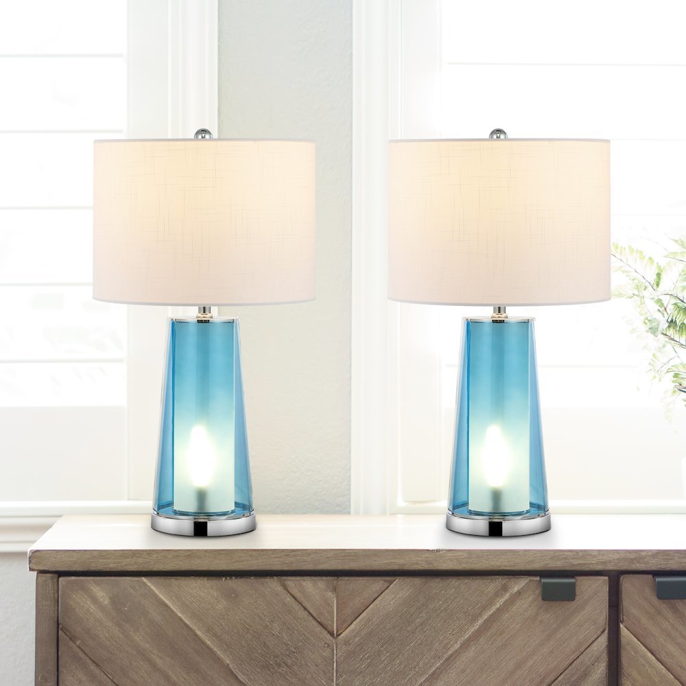 Tryon Modern Minimalist Glass/Iron Nightlight Led Table Lamp