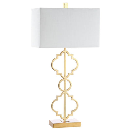 Selina Iron Ogee Trellis Modern Led Usb Table Lamp