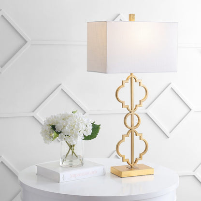 Selina Iron Ogee Trellis Modern Led Usb Table Lamp