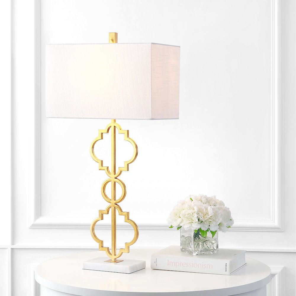Selina Iron Ogee Trellis Modern Led Table Lamp