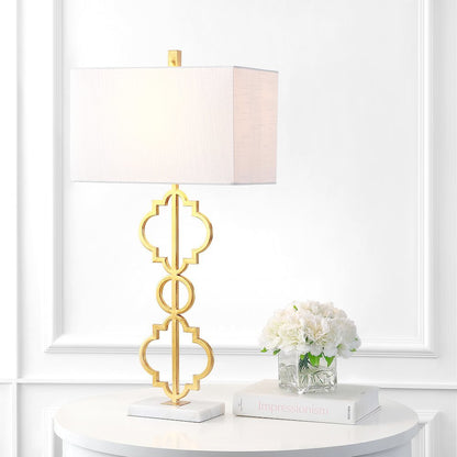 Selina Iron Ogee Trellis Modern Led Table Lamp