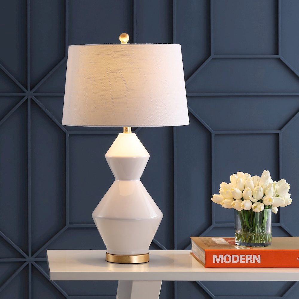 Alba Geometric Ceramicmetal Led Table Lamp