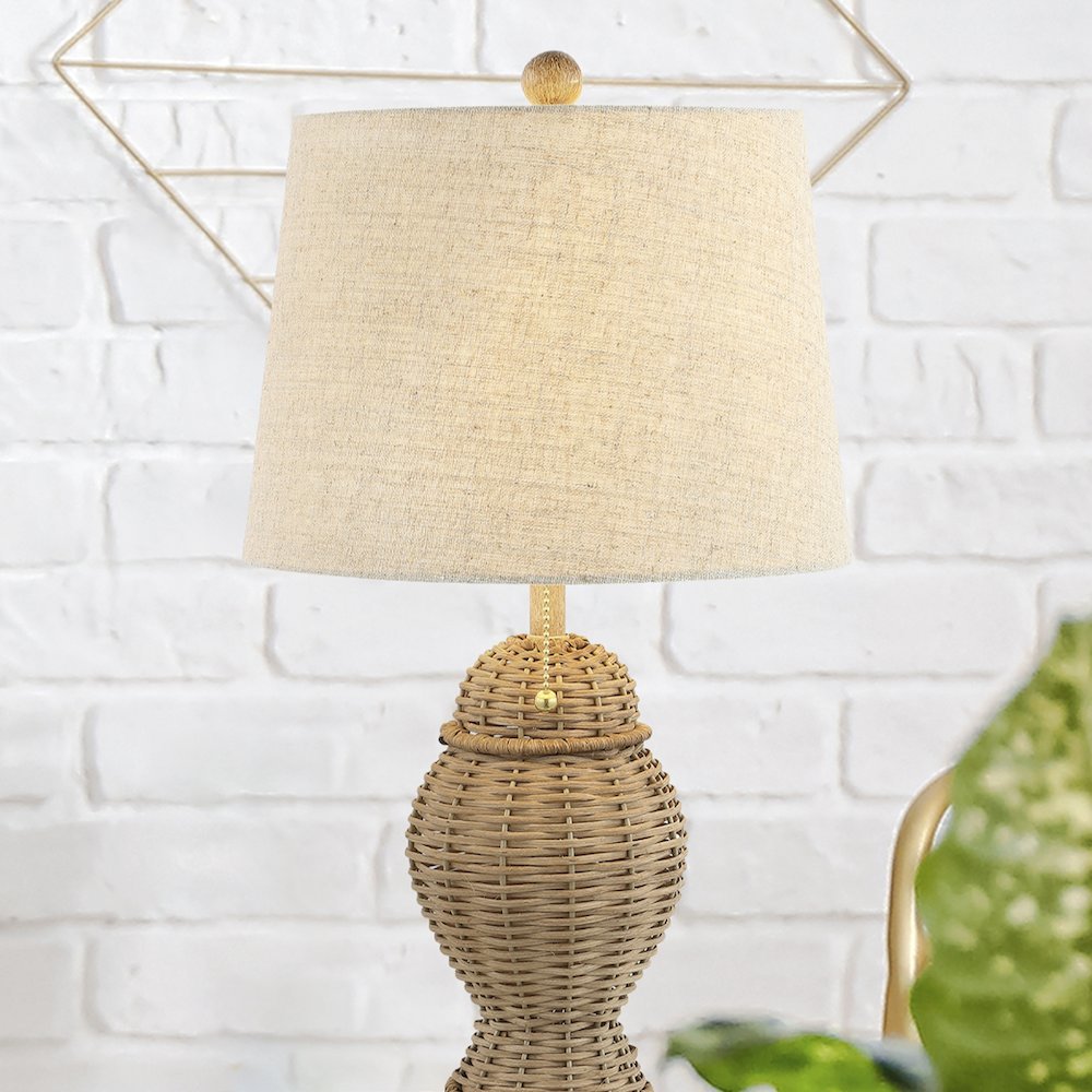Margie Wicker Bohemian Rustic Iron Led Table Lamp (Set Of 2)