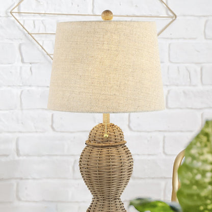 Margie Wicker Bohemian Rustic Iron Led Table Lamp (Set Of 2)