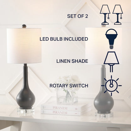 Dylan Metal/Crystal Teardrop Led Table Lamp