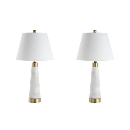 Travis Marbleiron Gold Modern Column Led Table Lamp (Set Of 2)