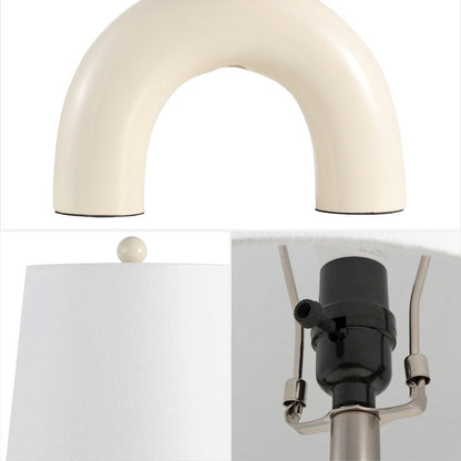 Ceramic Arch LED Table Lamp, Almond (Set of 2)