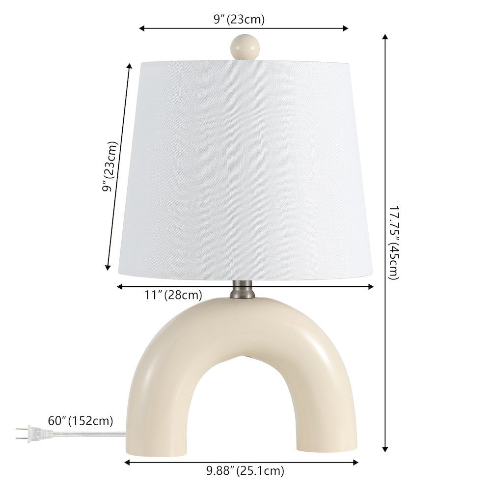 Ceramic Arch LED Table Lamp, Almond (Set of 2)