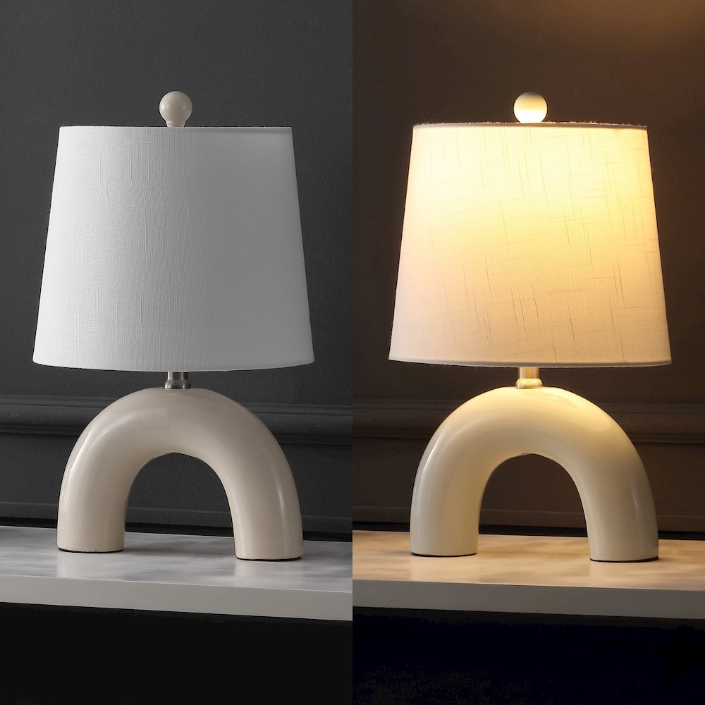 Ceramic Arch LED Table Lamp, Almond (Set of 2)