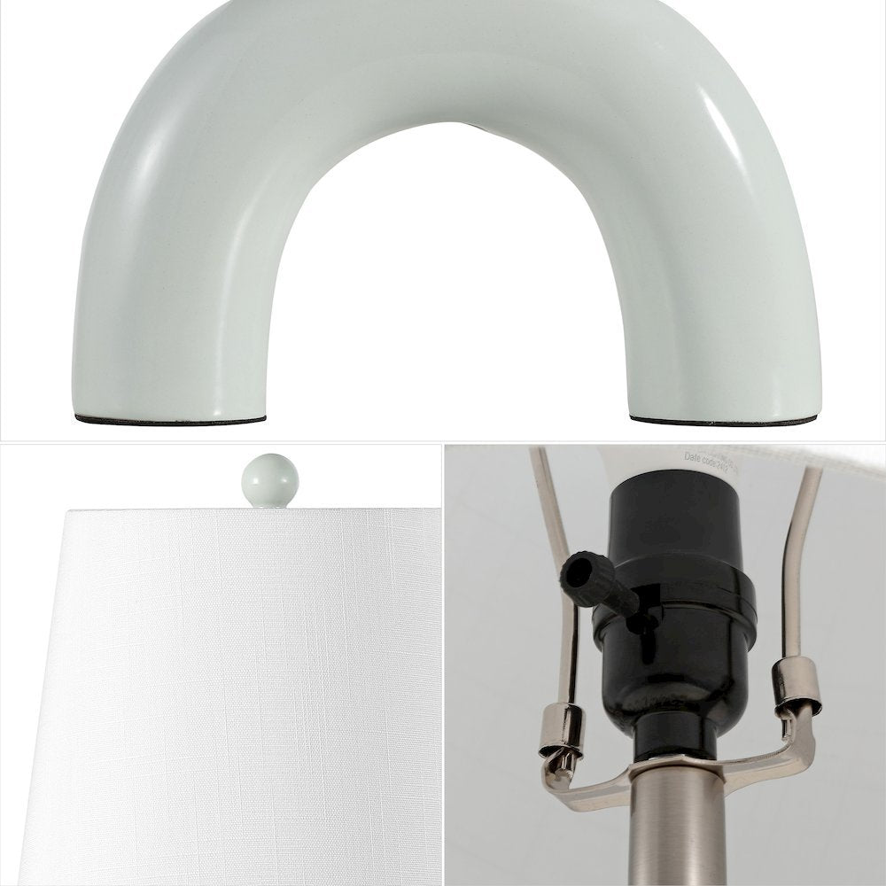 Ceramic Arch LED Table Lamp, Blue Gray (Set of 2)