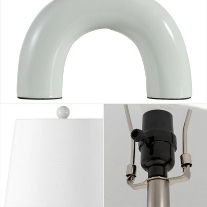 Ceramic Arch LED Table Lamp, Blue Gray (Set of 2)