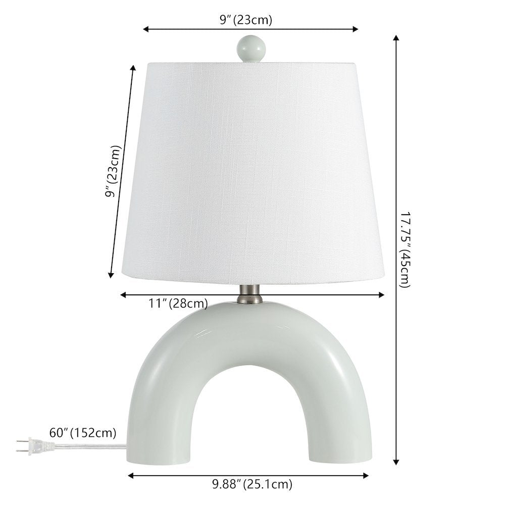 Ceramic Arch LED Table Lamp, Blue Gray (Set of 2)