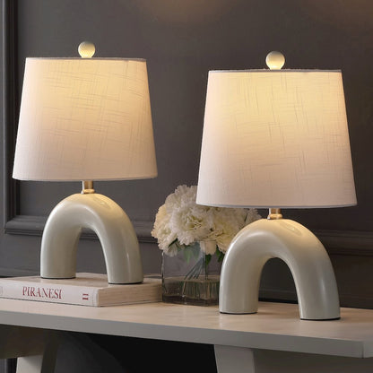 Ceramic Arch LED Table Lamp, Blue Gray (Set of 2)