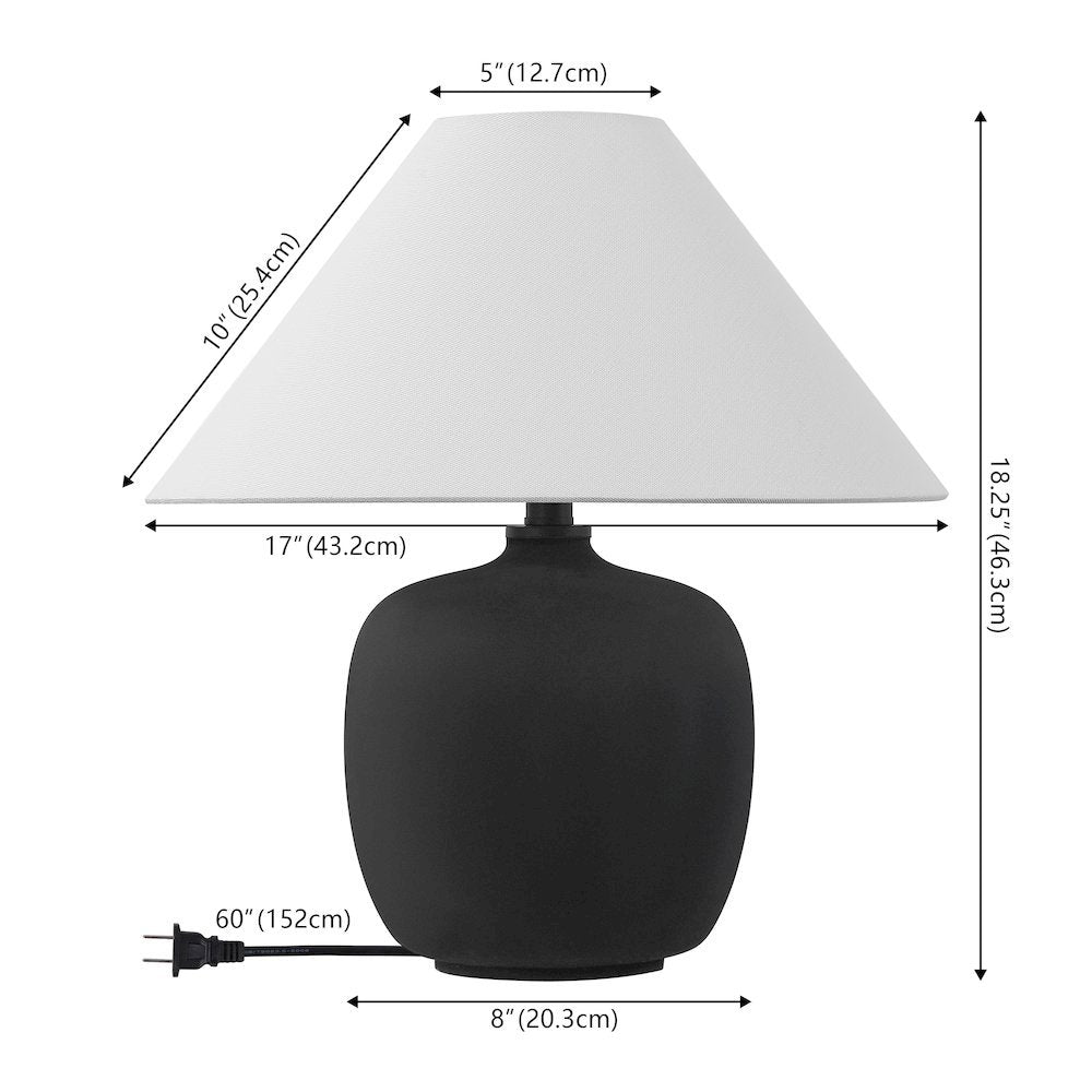 Resin/Iron LED Table Lamp, Matte Black (Set of 2)