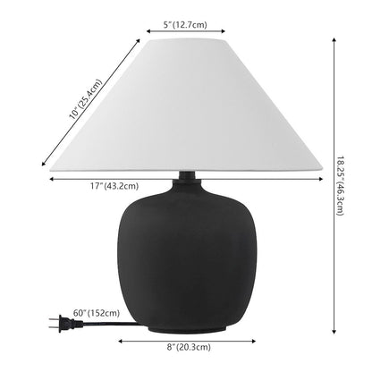 Resin/Iron LED Table Lamp, Matte Black (Set of 2)