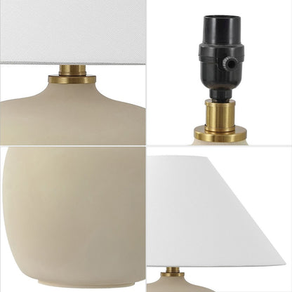 Resin/Iron LED Table Lamp, Matte Cream (Set of 2)