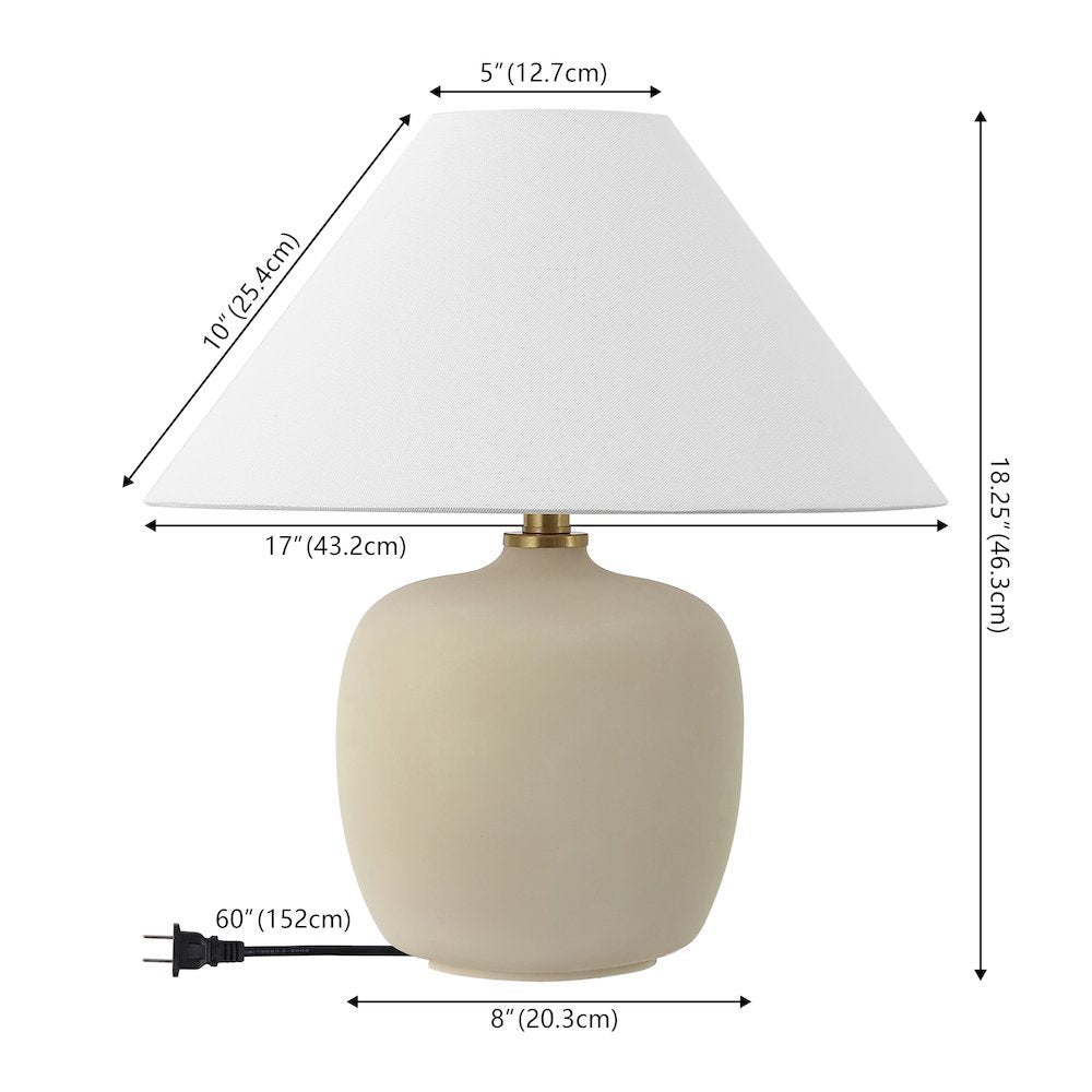 Resin/Iron LED Table Lamp, Matte Cream (Set of 2)