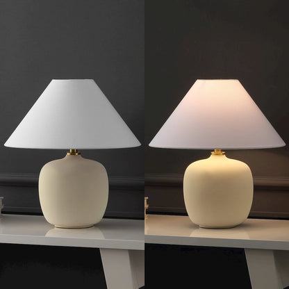 Resin/Iron LED Table Lamp, Matte Cream (Set of 2)