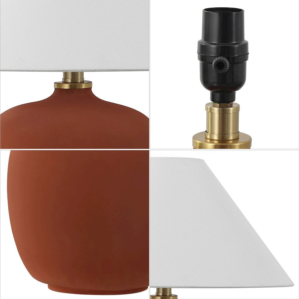 Resin/Iron LED Table Lamp, Matte Wine Red (Set of 2)