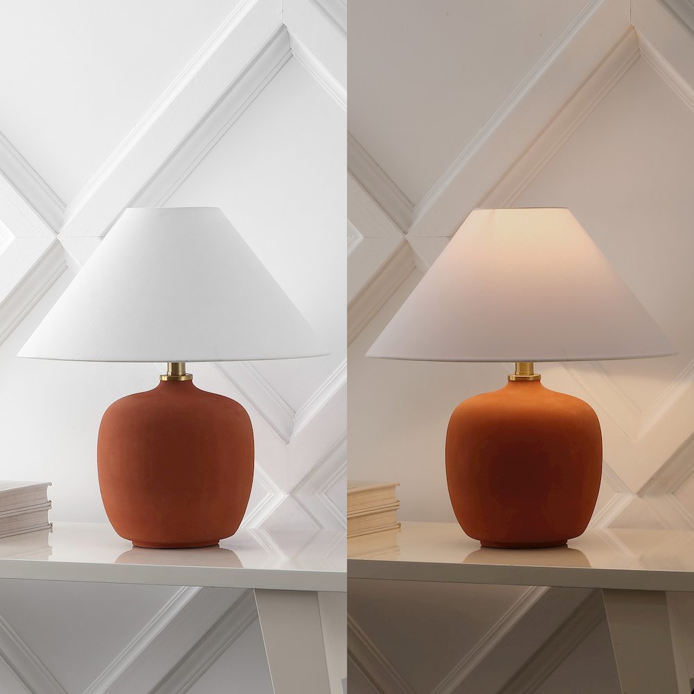 Resin/Iron LED Table Lamp, Matte Wine Red (Set of 2)
