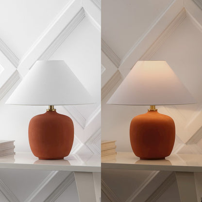 Resin/Iron LED Table Lamp, Matte Wine Red (Set of 2)