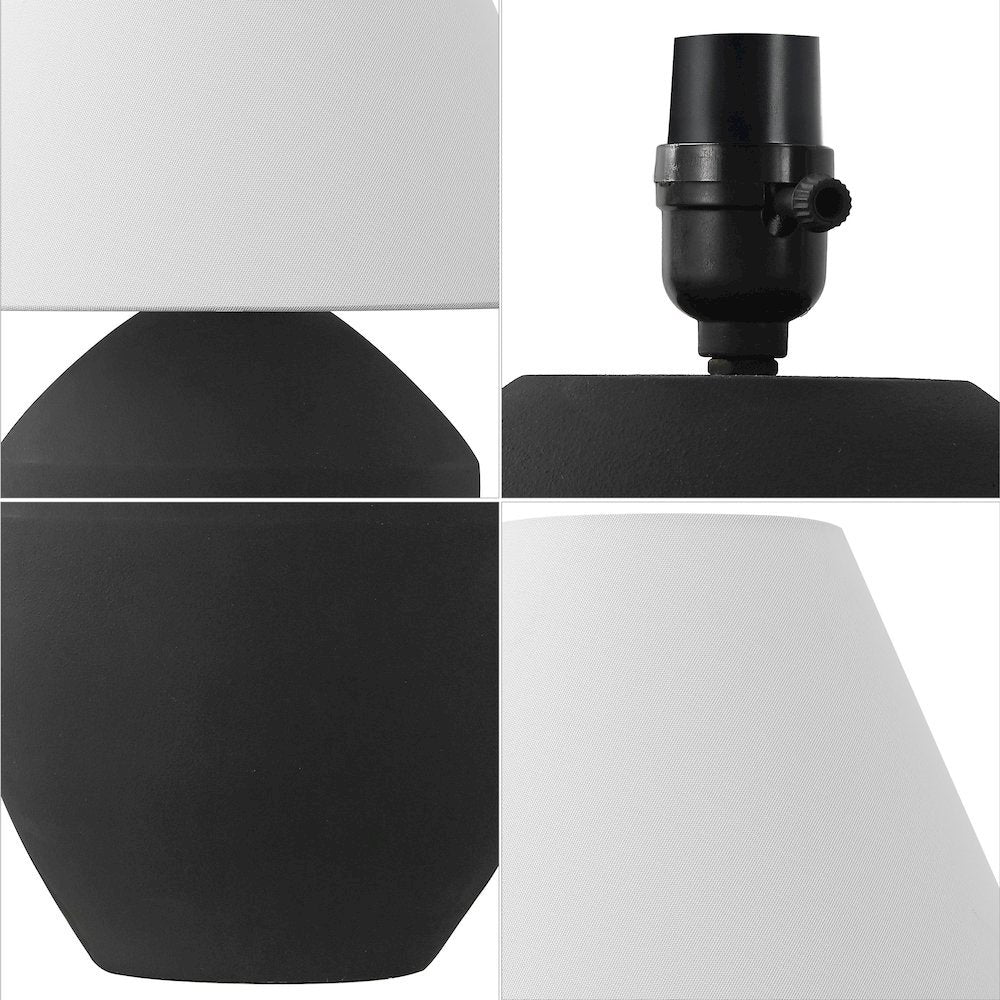 Resin/Iron LED Table Lamp, Matte Black (Set of 2)
