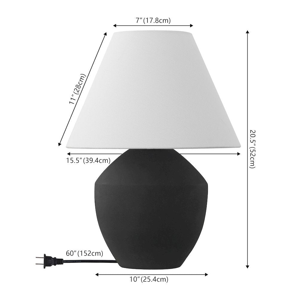 Resin/Iron LED Table Lamp, Matte Black (Set of 2)