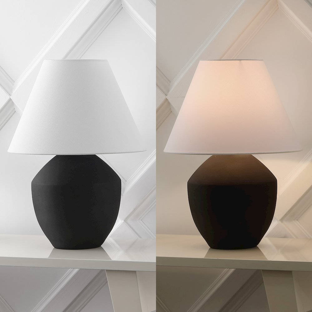 Resin/Iron LED Table Lamp, Matte Black (Set of 2)