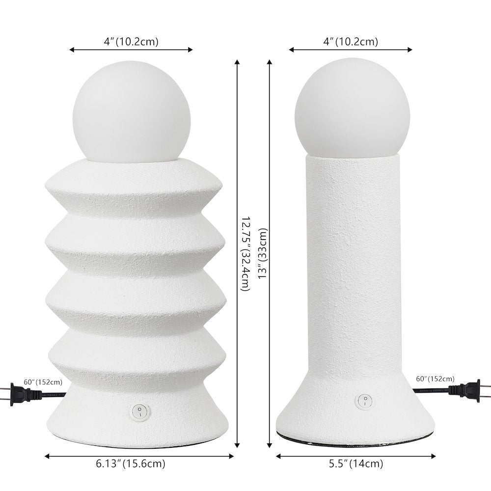 Soren Modern Scandinavian Ceramic/Glass Geometric Integrated LED Table Lamp