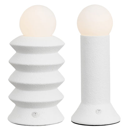 Soren Modern Scandinavian Ceramic/Glass Geometric Integrated LED Table Lamp