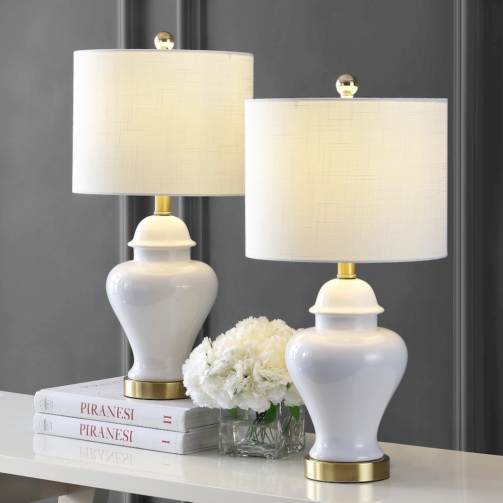 Qin Ceramiciron Classic Cottage Led Table Lamp (Set Of 2)