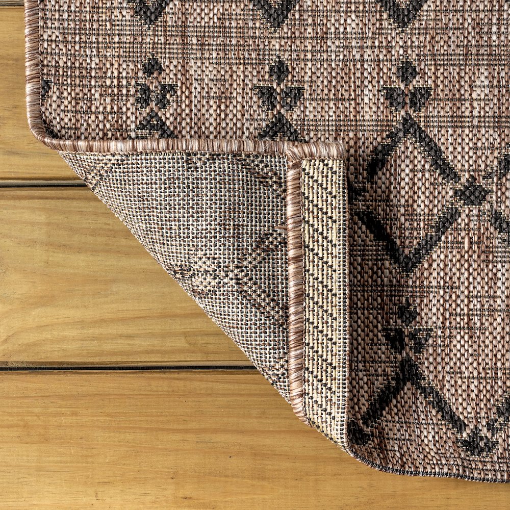 Ourika Moroccan Geometric Textured Weave Indoor/Outdoor Square Rug