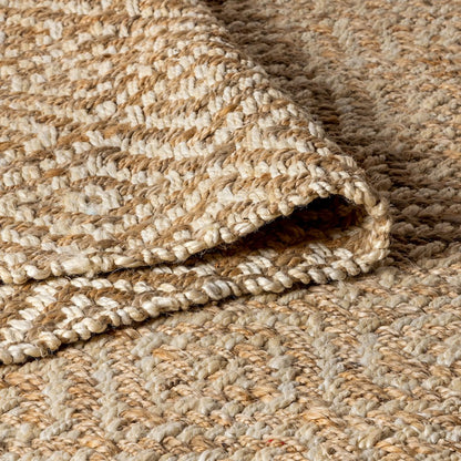 Hira Hand Woven Diamond Chunky Jute Area Rug