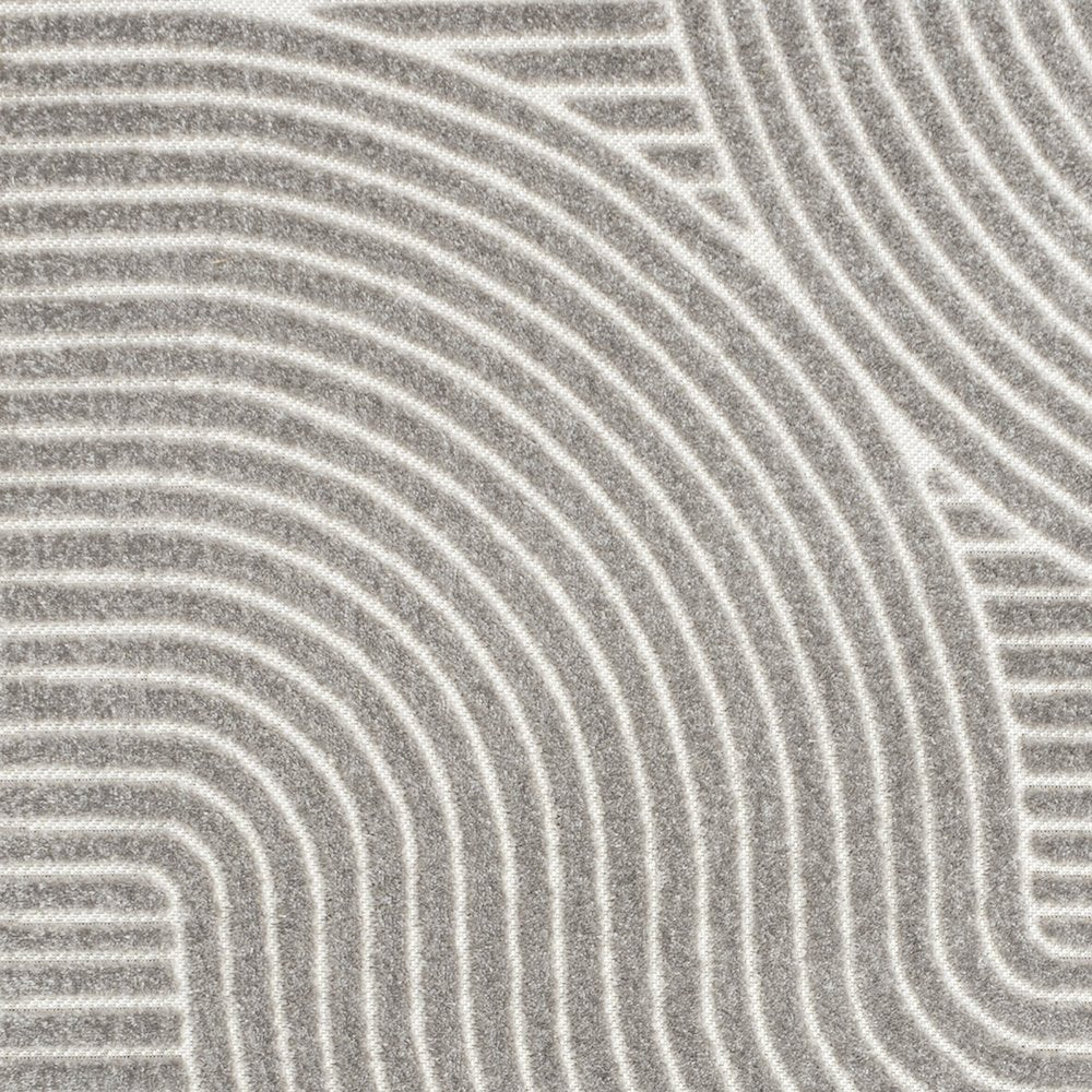Hallie High-Low Minimalist Curve Geometric   Indoor/Outdoor  Rug