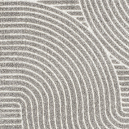 Hallie High-Low Minimalist Curve Geometric   Indoor/Outdoor  Rug