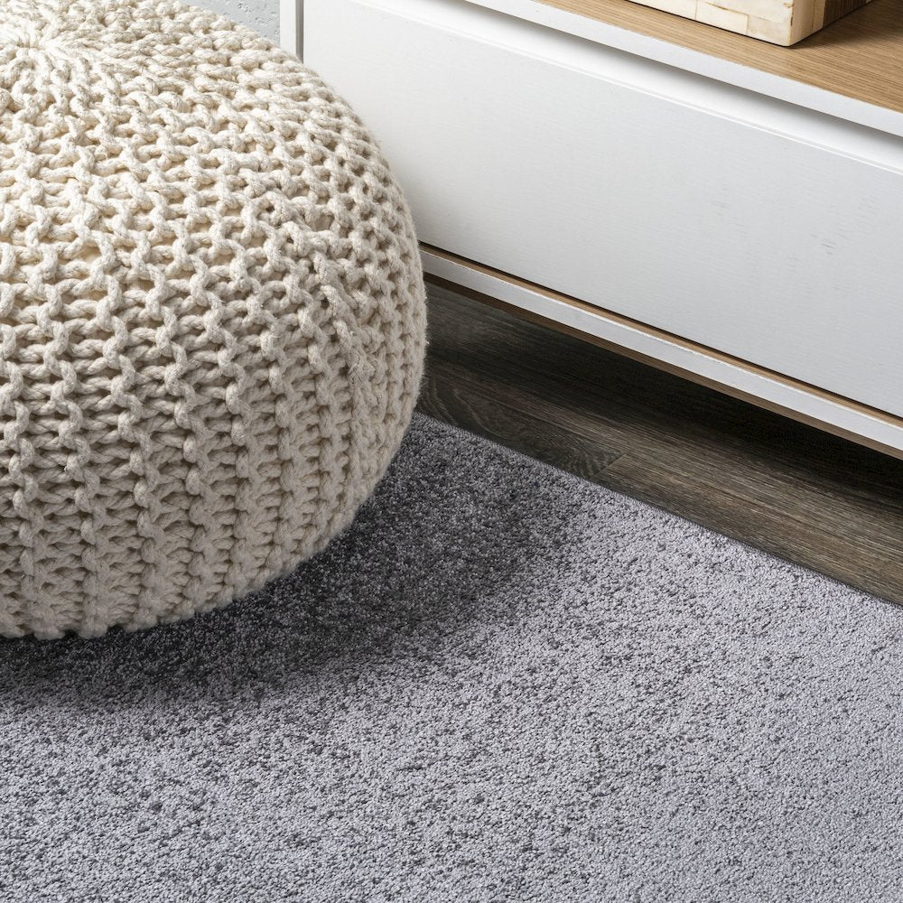 Haze Solid Low Pile Area Rug Gray