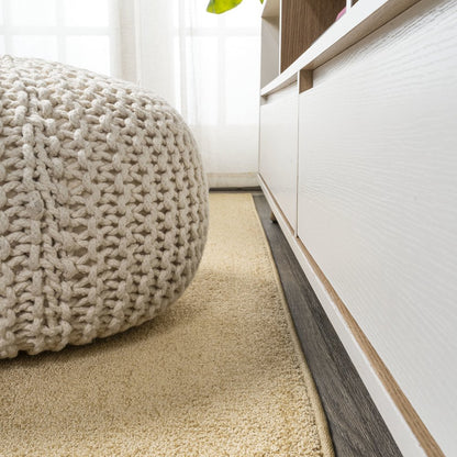 Haze Solid Low Pile Area Rug Mustard