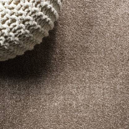 Haze Solid Low Pile Area Rug Brown
