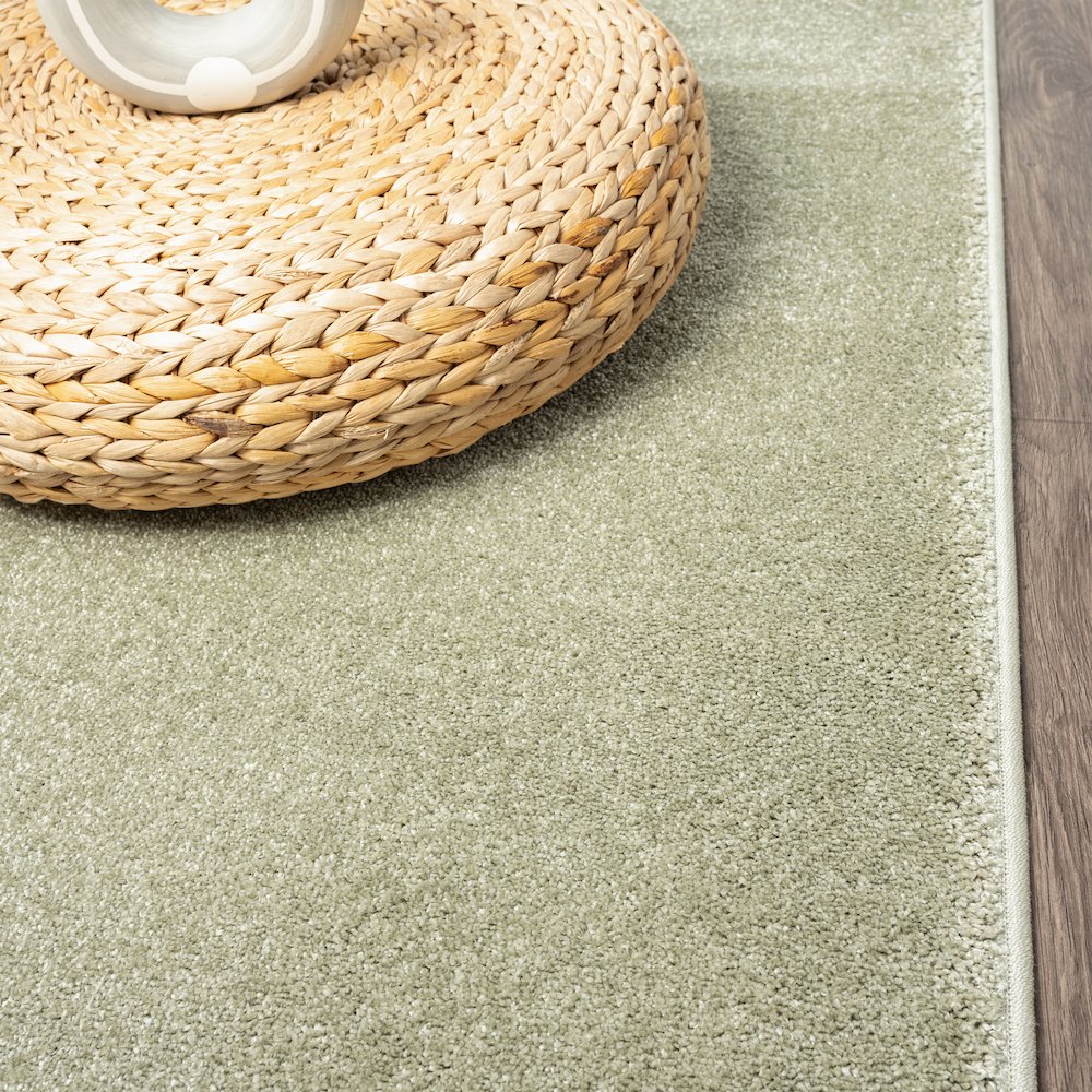 Haze Solid Low Pile Area Rug Green