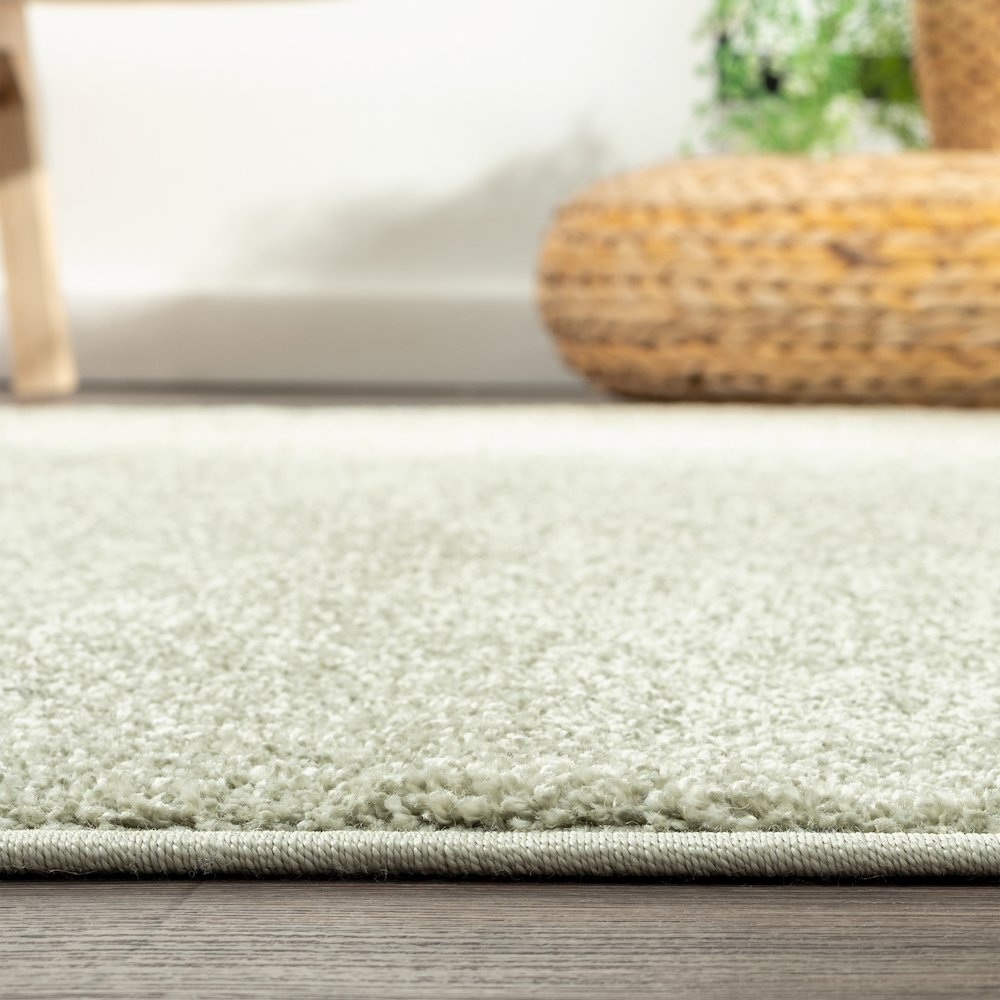 Haze Solid Low Pile Area Rug Green