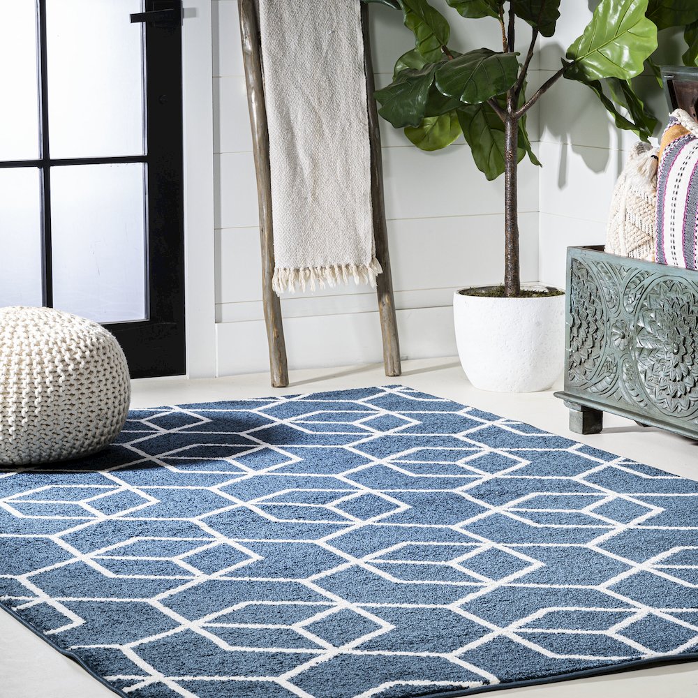 Tumbling Blocks Modern Geometric Area Rug