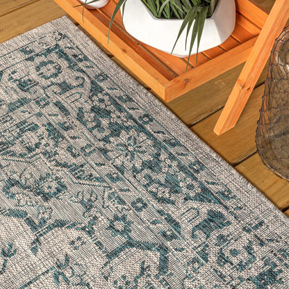 Rozetta Boho Medallion Textured Weave Indoor/Outdoor Area Rug