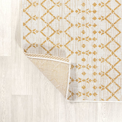 Ourika Moroccan Geometric Textured Weave Indoor/Outdoor Area Rug