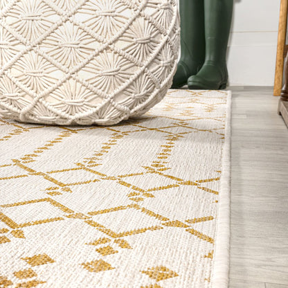 Ourika Moroccan Geometric Textured Weave Indoor/Outdoor Area Rug
